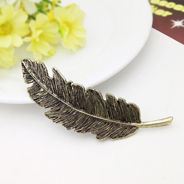 Vintage feminino meninas liga folha grampo de cabelo hairpin princesa barrettes pinos acessórios para o cabelo aic88: Antique Gold