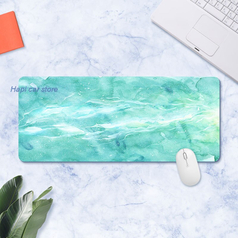 Large Marble Desk Pad Mouse Pad Gamer Waterproof Kawaii Desk Mat Computer Keyboard Table Decoration Cover Gaming Player Mice Mat: 300x800x2mm 9