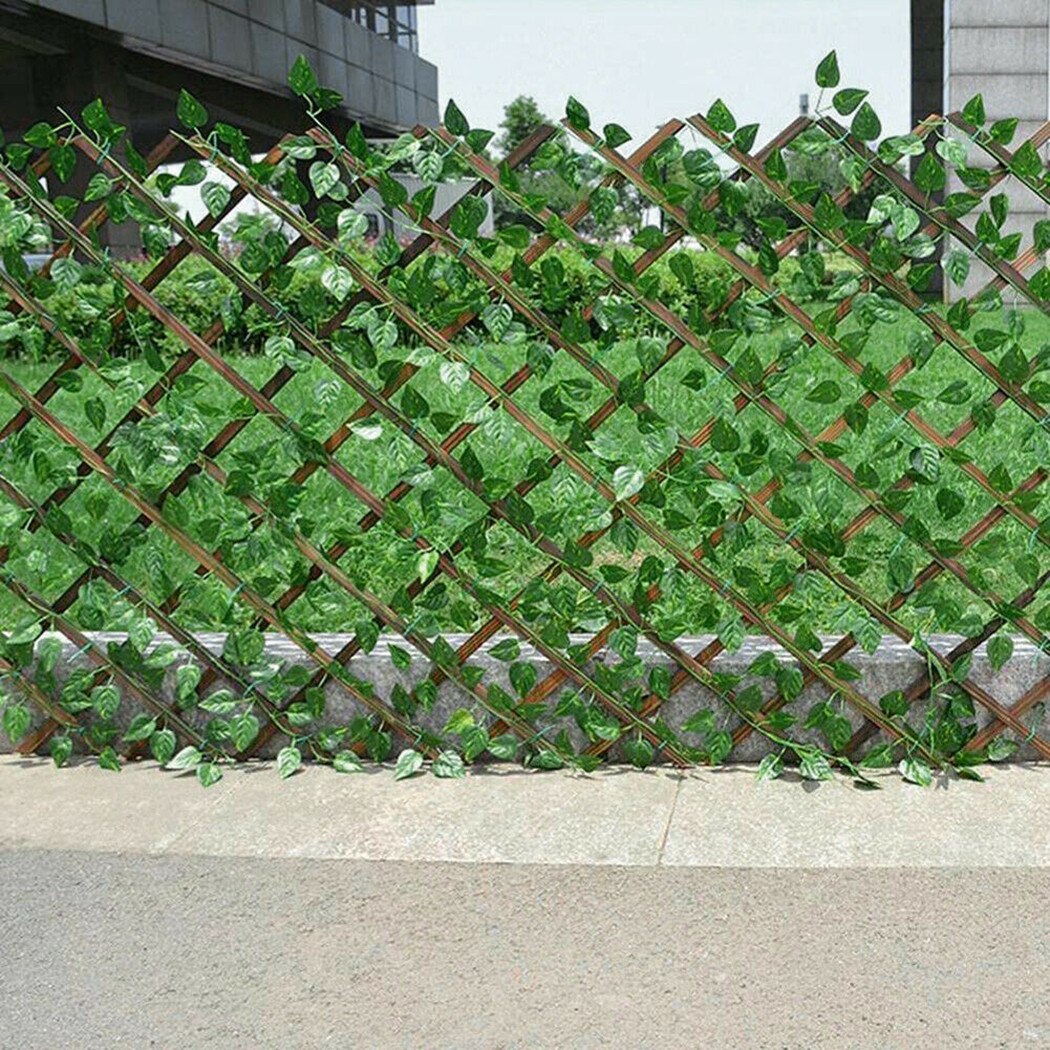 Artificial Ivy Fence Garden Screening Expanding Trellis Fence Privacy Screen Leaves Moisture-proof Logs And Branches