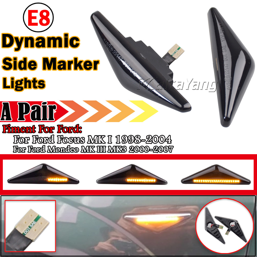 2Pcs Dynamic Amber LED Side Marker Turn Signal Light For Honda Civic EK 2/3/4d C 2Pcs Dynamic Amber LED Side Marker Turn Signal Light For Honda Civic EK 2/3/4d C