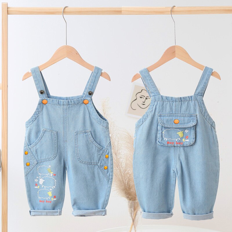 IENENS Baby Overalls Toddler Clothes Boy Girl Jumpsuit Playsuit Infant Denim Jeans Dungarees Spring Autumn Pants: 18-24M