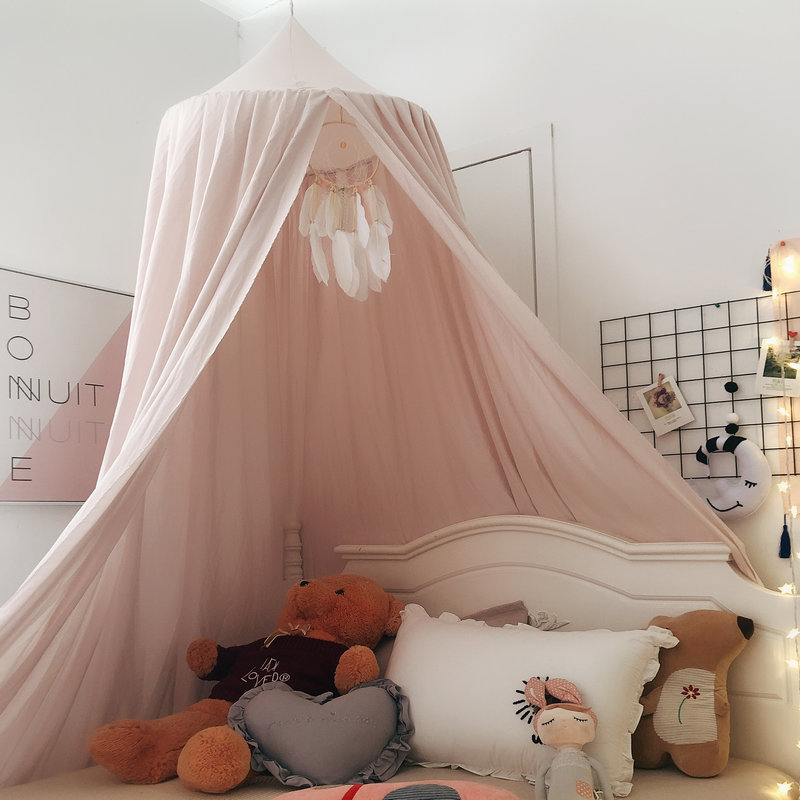 Baby Crib Bed Canopy Gordijn Hung Dome Baby Girl Room Decor Klamboe Kids Bed Luifel Tent: Pink