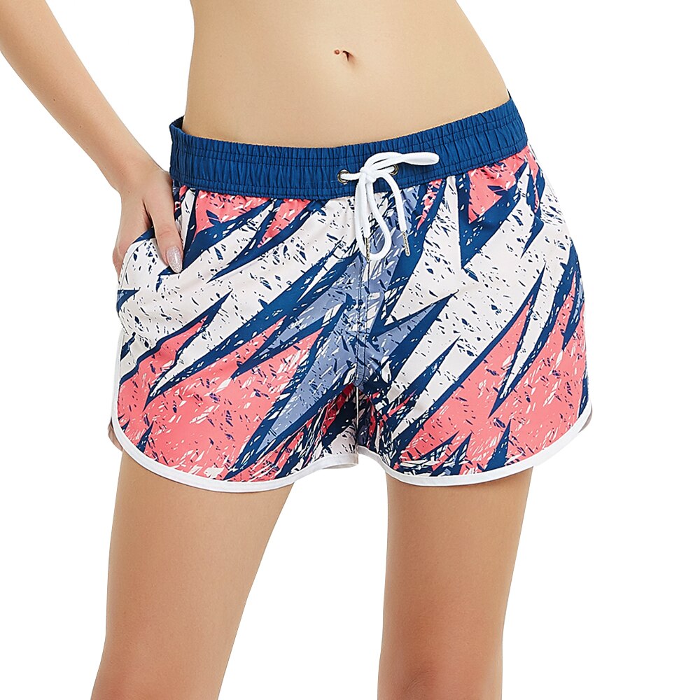 HOTMANGO Women's Beach Shorts Quick Drying Loose and Comfortable for Surfing Swimming Watersports Large Size Brand Direct Sales: Red Flash / XL