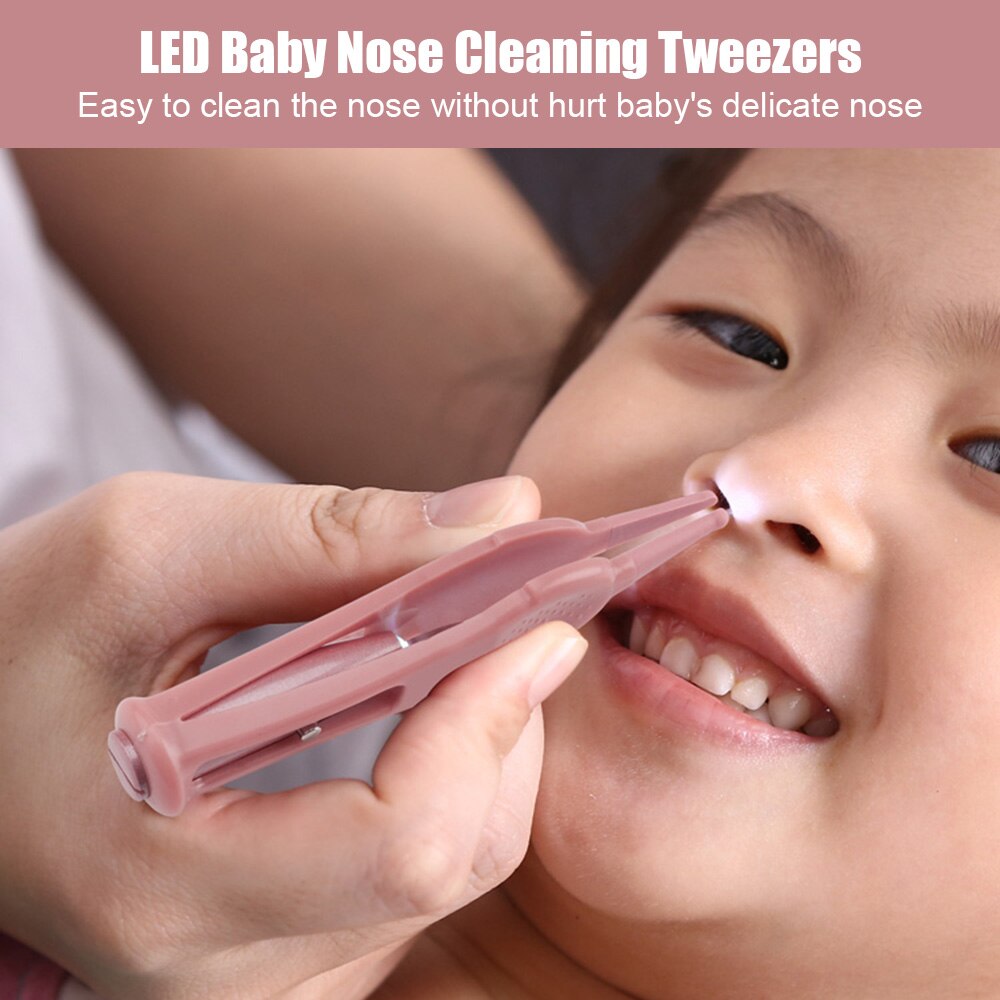 Led baby næse rensning pincet øre rense værktøj øre næse pick navle cleaner remover pincet kropspleje