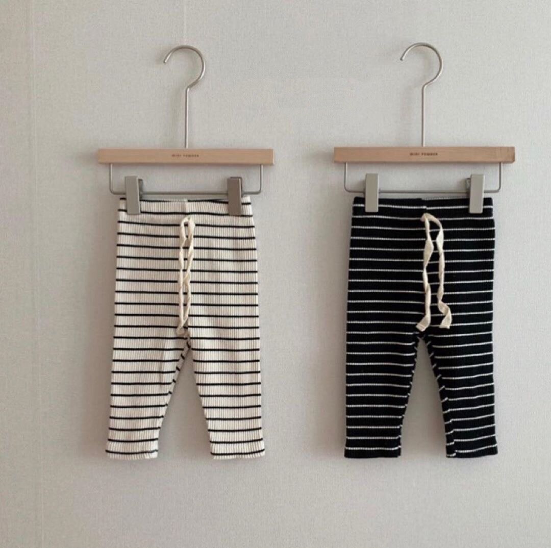 Forår efterår babystrikkede ribstrikkede leggings piger bomuld haremsbukser drenge nyfødte fritidsbukser spædbørn elastiske bukser
