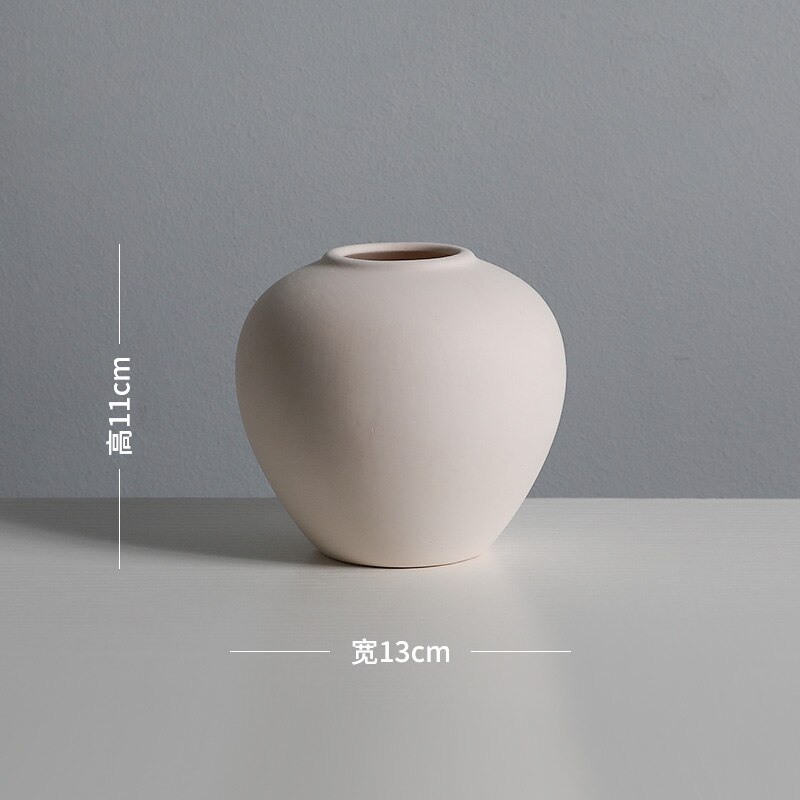 Nordisk dekorasjon hjem vanlig keramikk vase hvit vase minimalistisk dekorasjon mini keramikk vase stue dekorasjon tilbehør: H