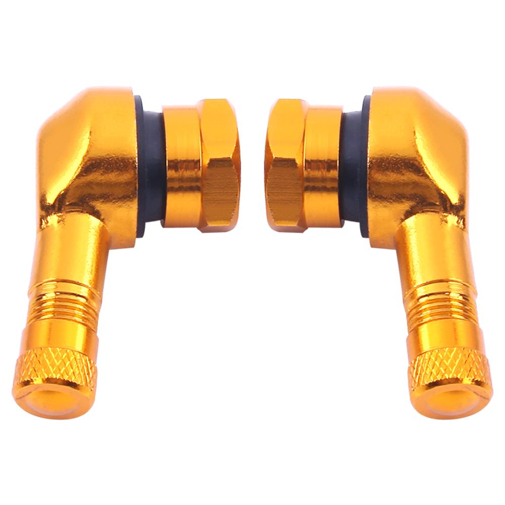 2 Bouchons De Valve Moto Aluminium à 90° - Couleurs Au Choix (noir/rouge/bleu/argent), Accessoire Déco Et Pratique