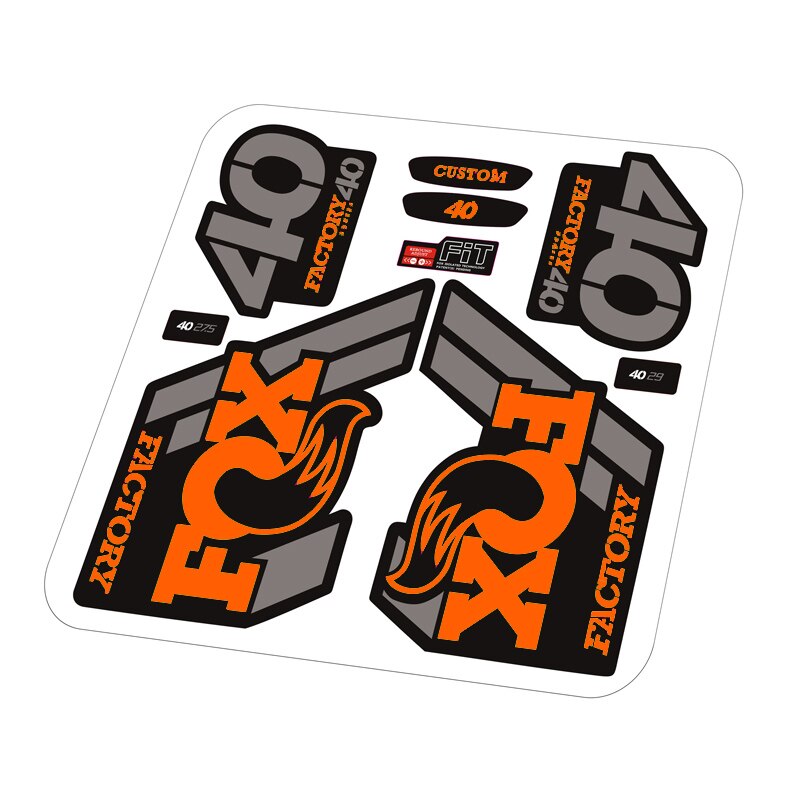 FOX40 stickers/decals of mountain bike/bicycle front fork for DH MTB racing: Orange gray