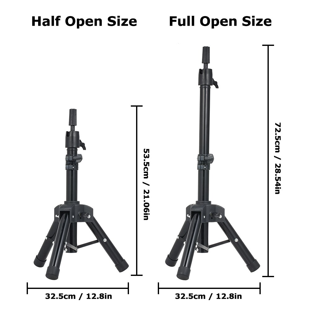 Metal Tripod Stand with Thick Leg Adjustable Head Tripod Mannequin Head Tripod Wig Stand Cosmetology Training Doll Head Stand