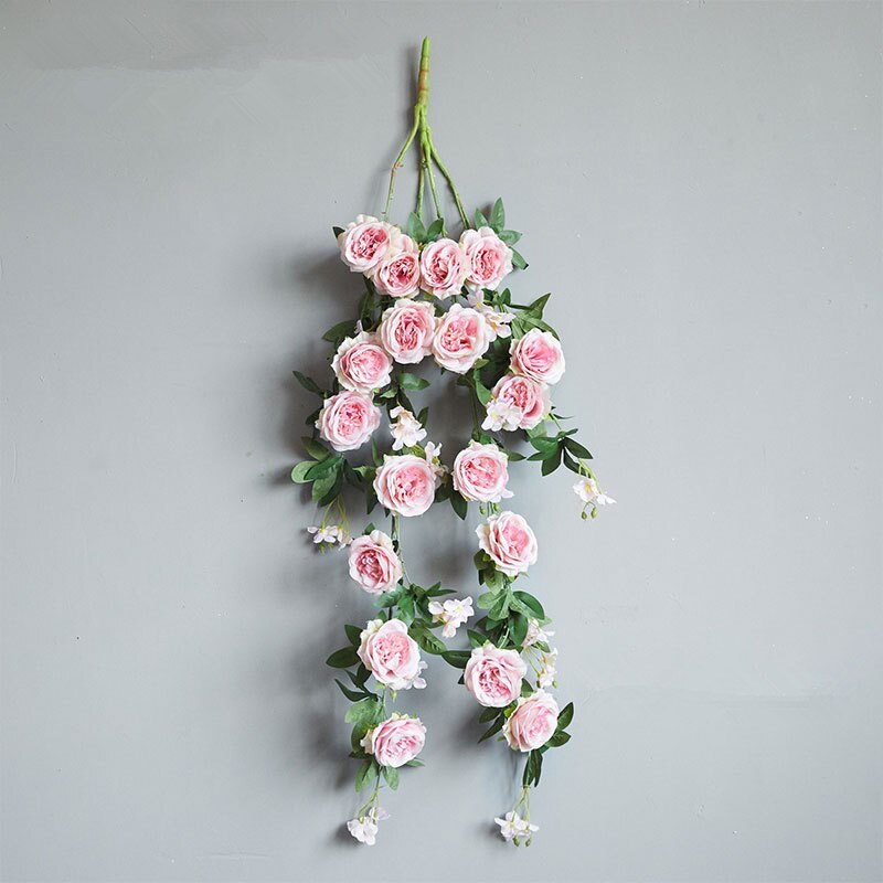 Decoración de pared de flores de ratán Rosa grande de lujo para sala de estar, fondo floral para , evento, cumpleaños, decoraciones para salón de boda flores: F