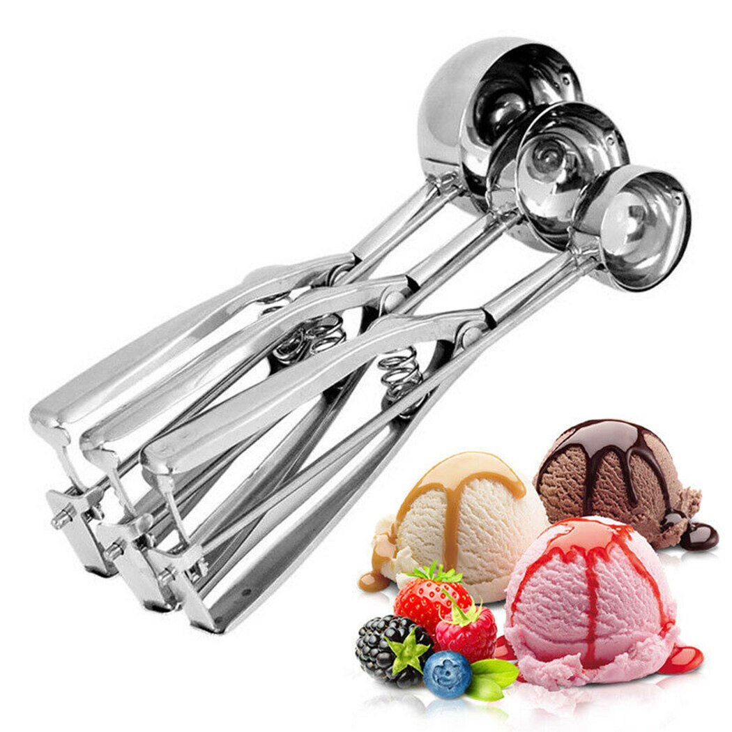 Portable Ice Cream Scoop Mash Potato Stainless Steel Food Spoons 4/5/6cm
