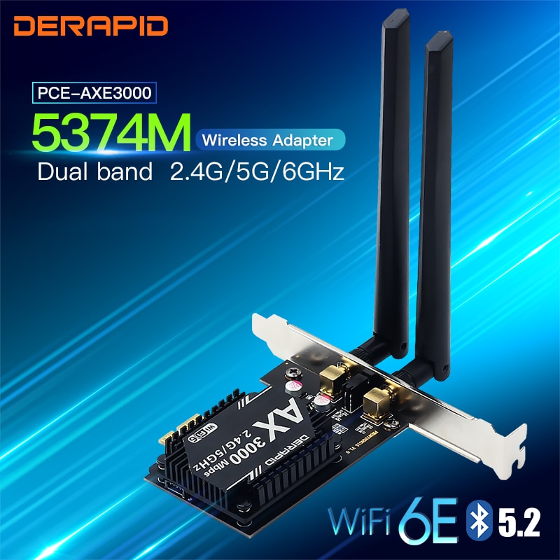 Bezprzewodowy dwuzakresowy 3000 mb/s WiFi 6E Intel AX210 Bluetooth 5.2 PCIe ambona adapter bezprzewodowy 1/802 ax/ac 2.4G 5G AX210NGW Newtork