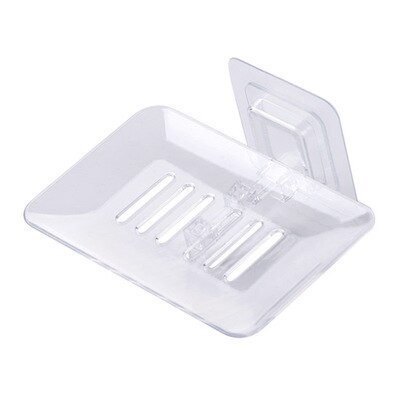 MeyJig Soap Dishes Drain Sponge Holder Bathroom Organizer Wall Mounted Storage Rack Soap Box Kitchen Hanging Shelf: White