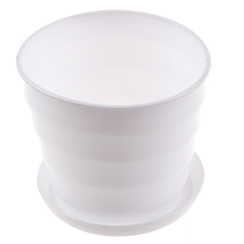 Ronde plastic bloempot plantenbakhouder met dienblad thuiskantoor tuindecoratie wit: Default Title