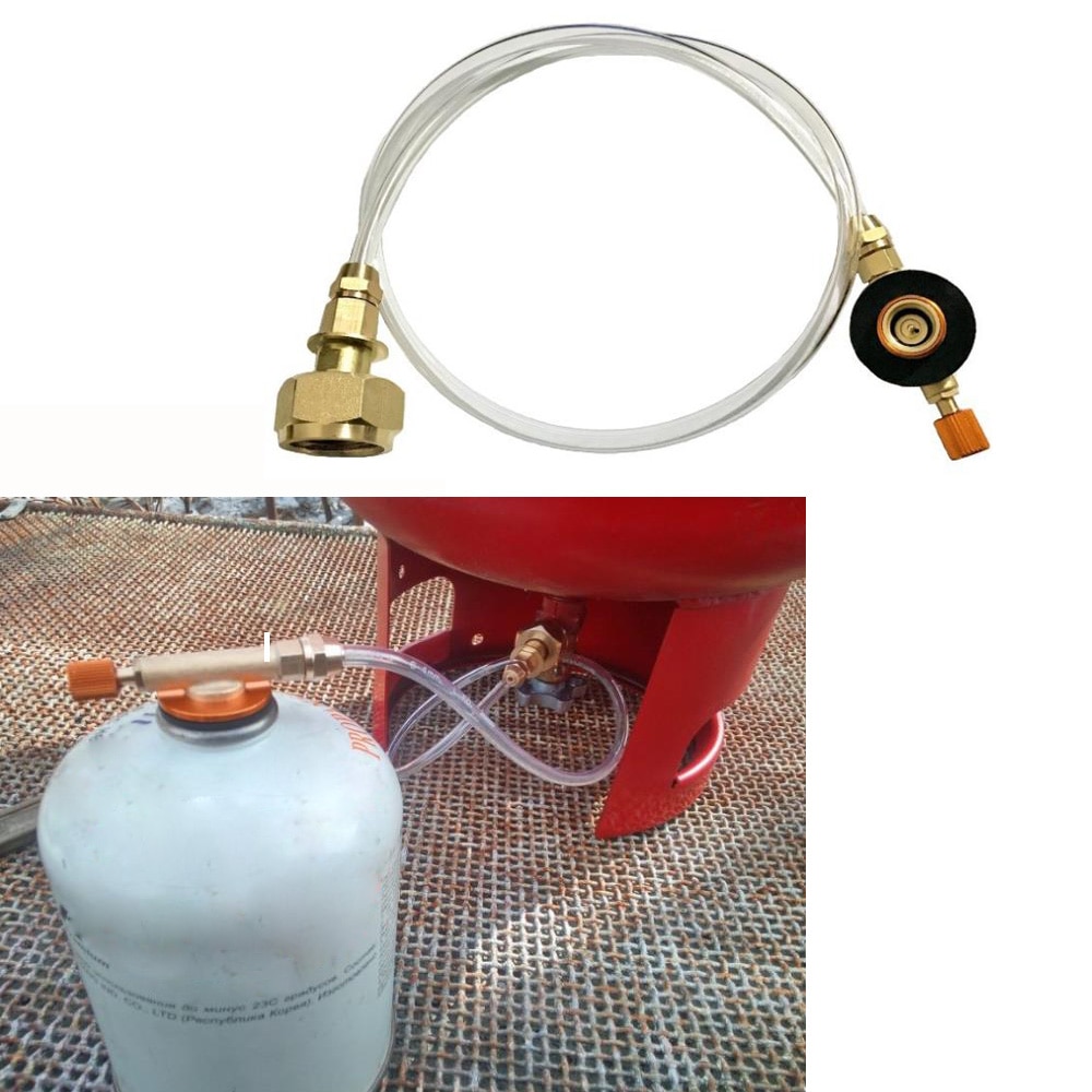 Outdoor Camping Gas Stove Furnace Connector Gas Tank Adapter Hose Connector Cylinder Head Adapter