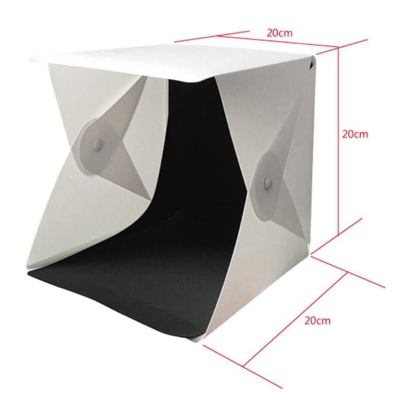 Portable LED Photography Photo Studio Lightbox 20cm Mini Photo Softbox for DSLR Easy Installation No Bracket No Screw