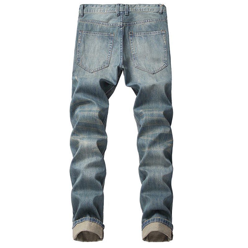 Gersri Men Holes Jeans European High Street Destroyed Jeans Men Hip Hop Ripped Slim Jeans Pants