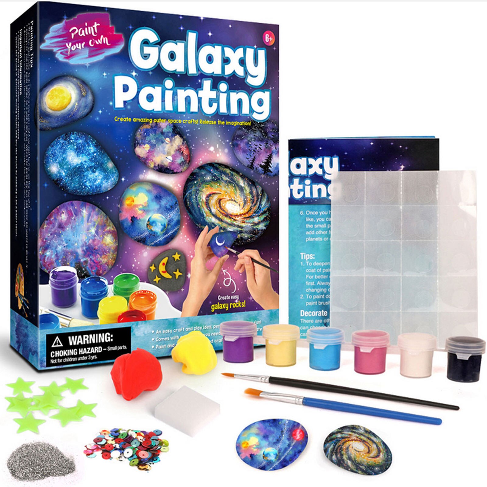 Kit de pintura de roca para niños, suministros de dibujo para pintar con arte de piedra completa, de cumpleaños, Navidad, Año: Starry Sky