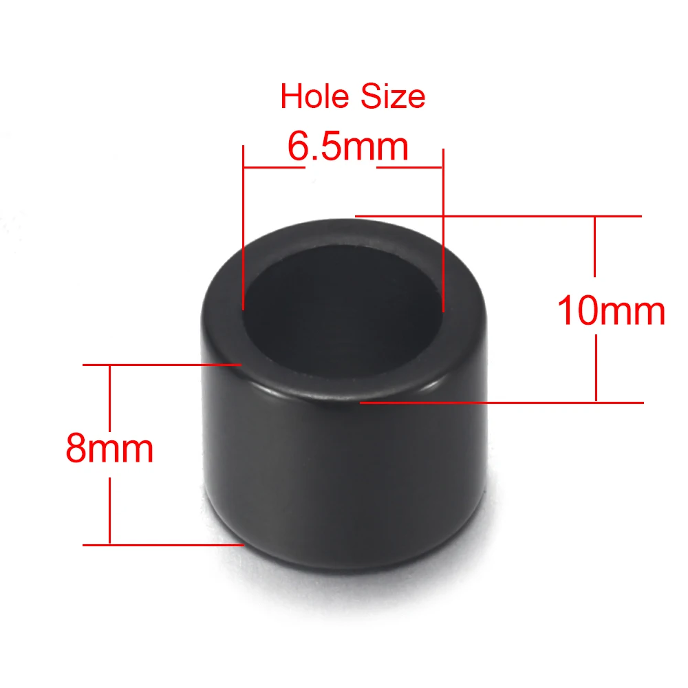 1piece Stainless Steel 6.5mm Hole Size Spacer Hair beard Beads DIY Paracord Knife Lanyard Jewelry Accessories Bracelet Making