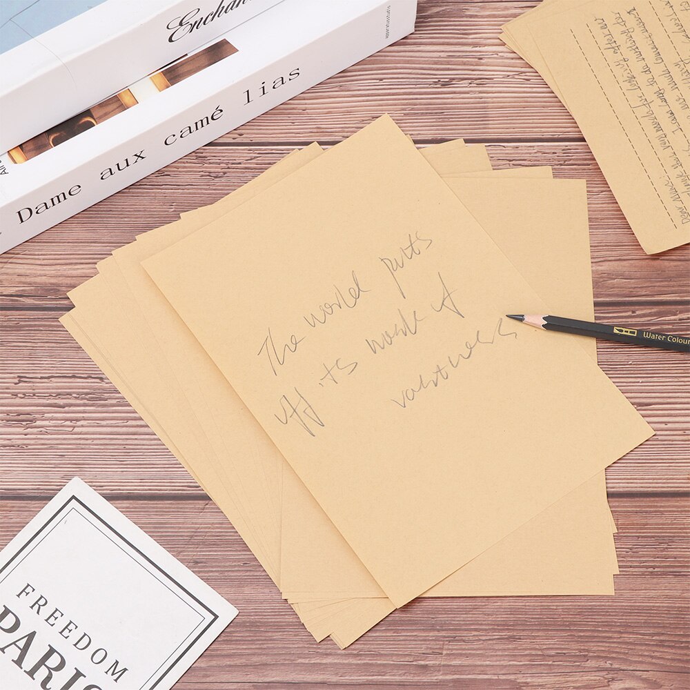 25 Sheets Retro Kraft Paper Empty Letter Paper Printing Writing Thick Memo Craft Paper Postcards DIY Graffiti Hand Making Paper