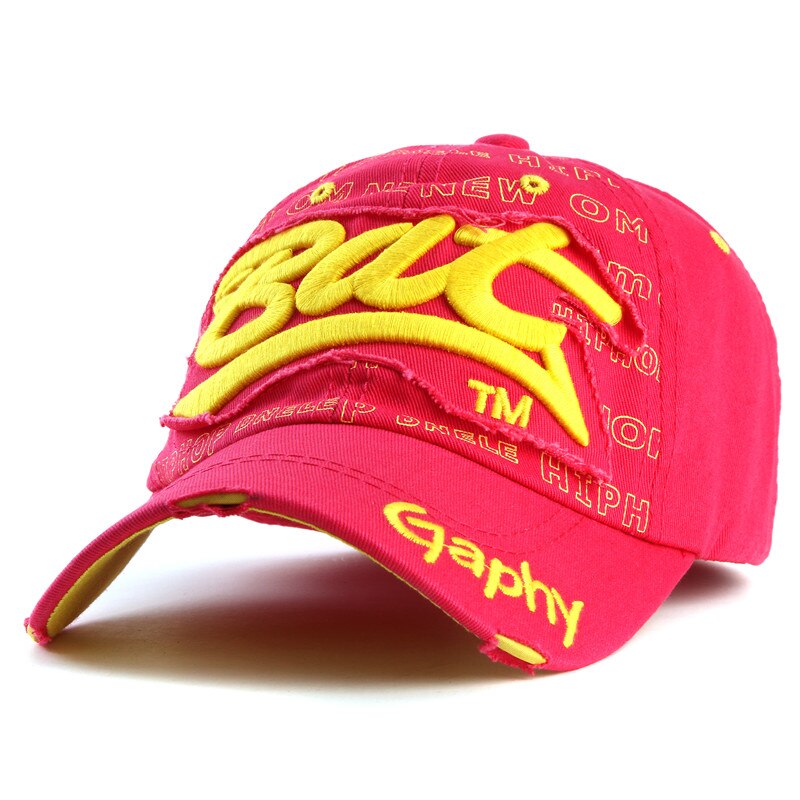 Casquette de Baseball déchirée brodée pour homme et femme, chapeau de soleil pour l&#39;extérieur, Hip Hop, pour la pêche,: Wt