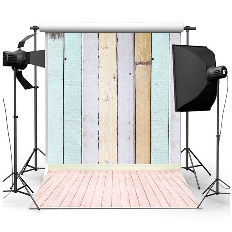 2 Stck 3X5Ft Holz Zauberstab Boden Studio Fotografie Hintergrund Hintergrund-Bunte & Weiß