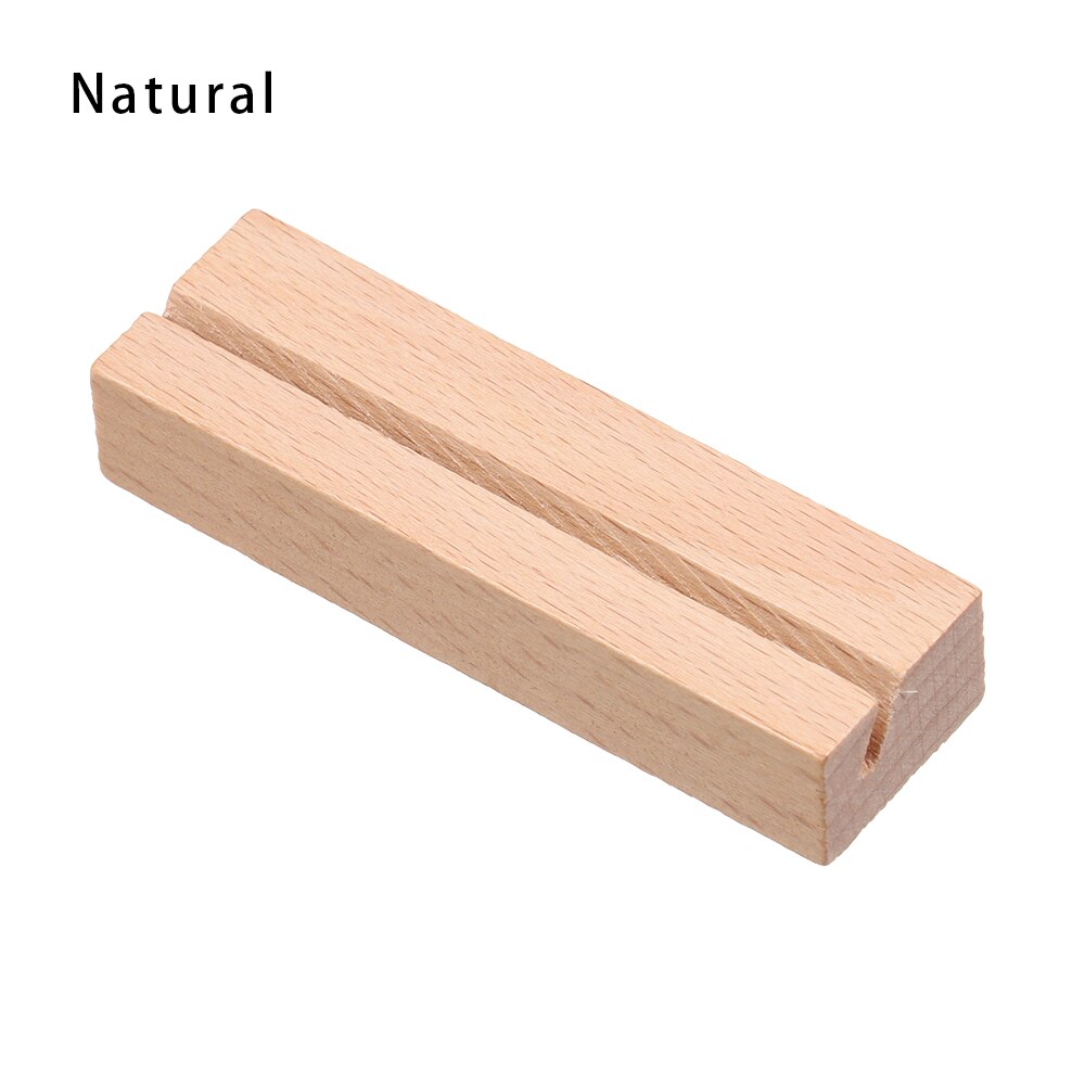 1Pcs Houten Foto Kaarten Display Stand Plaats Kaart Klemmen Stand Romantische Bruiloft Levert Tafel Nummers Houder: Natural