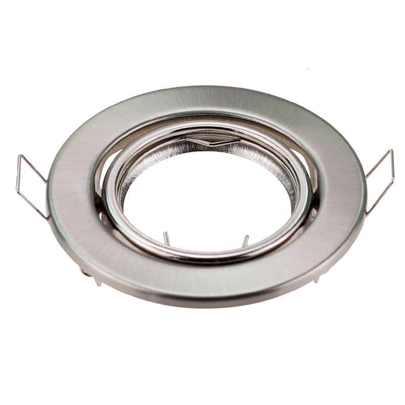 Ronde Nikkel Verzonken Led Plafondlamp Verstelbare Frame MR16 GU10 Lamp Armatuur Downlight Houder
