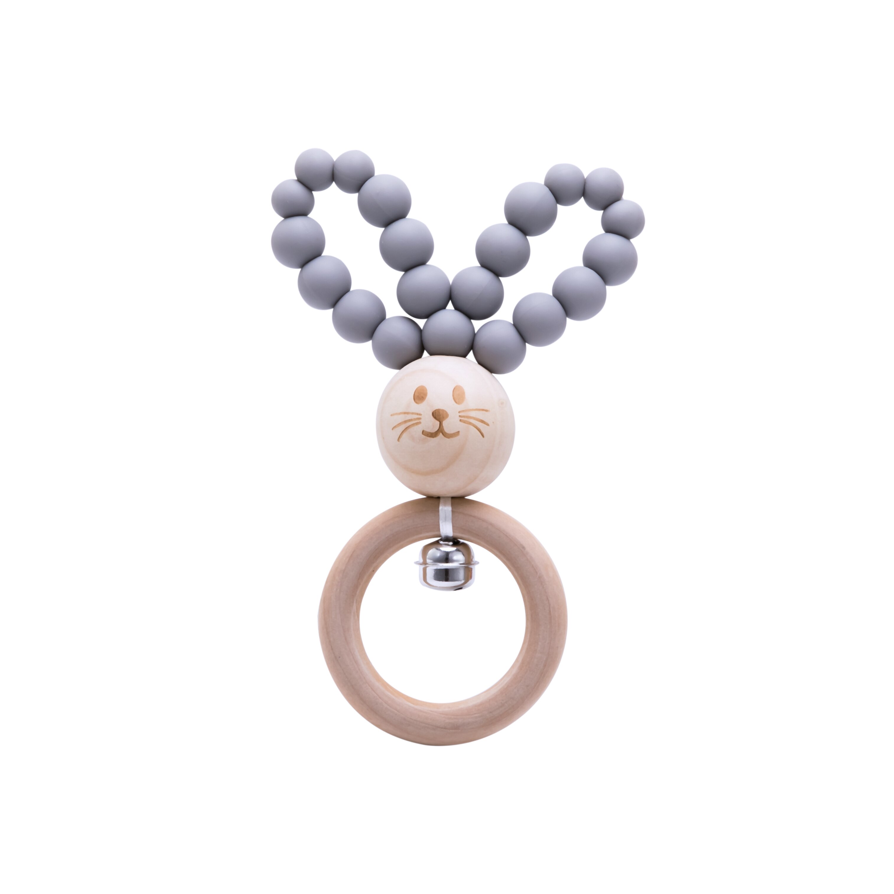 Houten Baby Bijtringen Bunny Beukenhout Rammelaars Tandjes Knaagdieren Tiny Staaf Baby Speelgoed Hanger Voor Pasgeboren Verpleging Kinderen Producten: Light gray