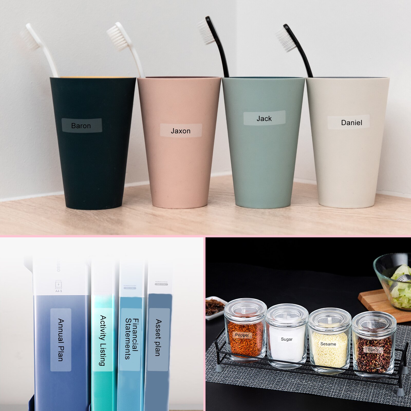 Aibecy Transparent Label Paper Self-Adhesive Thermal Paper Roll 14*25mm 250sheets/roll Compatible with Phomemo Thermal Printer