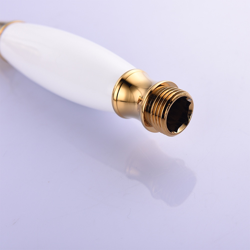 Gold handheld shower head brass bathroom water saving ABS support gold pluming hose