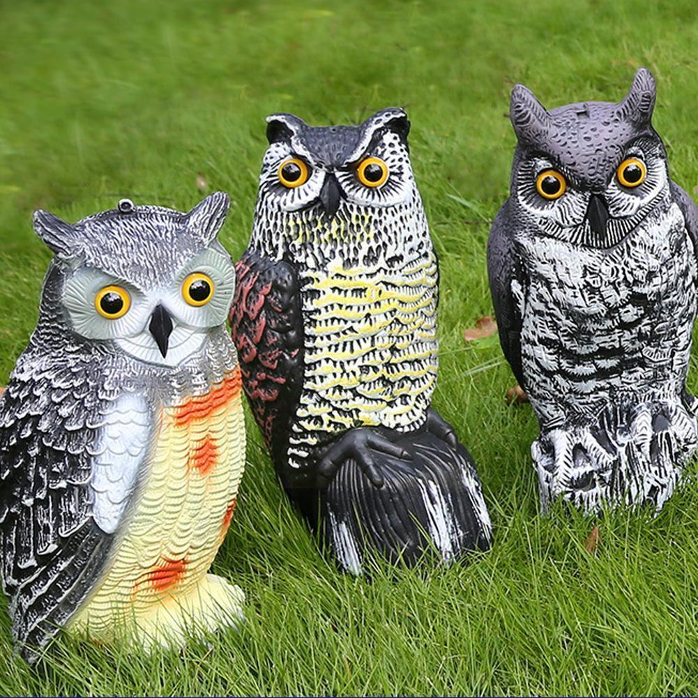 Realistic Bird Scarer Rotating Owl Prowler Decoy Garden Move Yard Repellent Scarecrow Control Pest E9k3