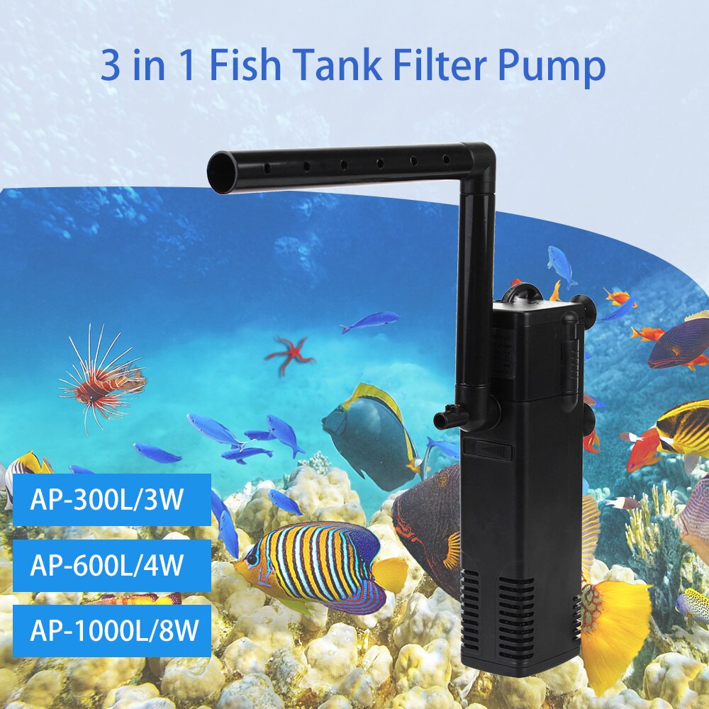 EU Plug Submersible Water Filter Pump Aquarium Fish Tank Oxygen Increasing Pump Low Level Water Turtle Tank Filter Pump Tool