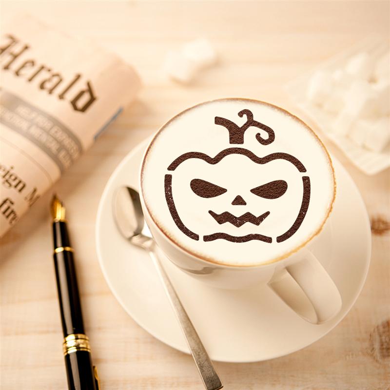 6 stücke Kaffee Schablonen Edelstahl DIY Cappuccino Latte Milch Kunst Vorlage Druck Modell Coffeeware (Verschiedene Stil 5)