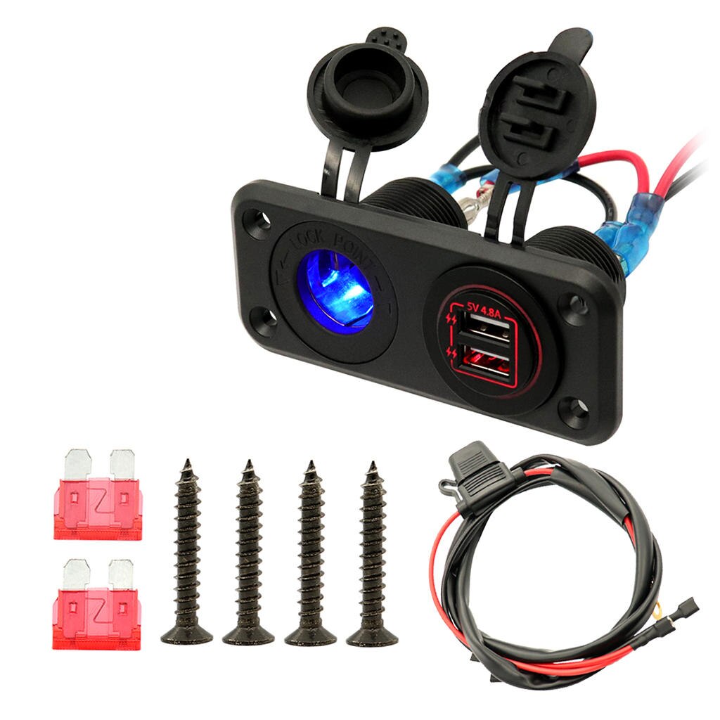 Dual Usb Aansluitpaneel Met Schroef Waterdichte Stopcontact Adapter Kit Dual Usb-poorten Voor 12V-24V auto Boot Marine Rv