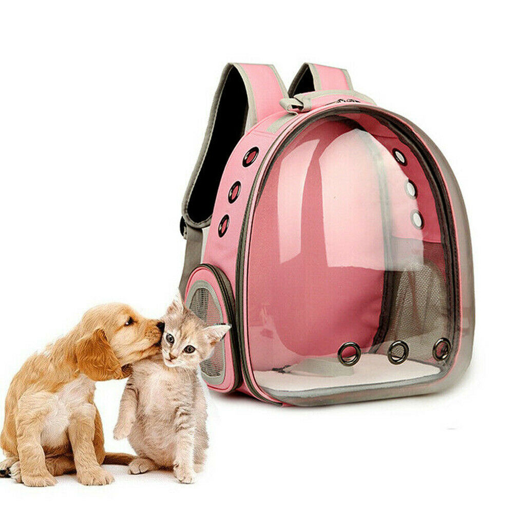 Portable Pet Cat Dog Window Astronaut Bag Travel Carrier Cat Backpack Space Capsule Breathable Bag Pet Carrier: Pink