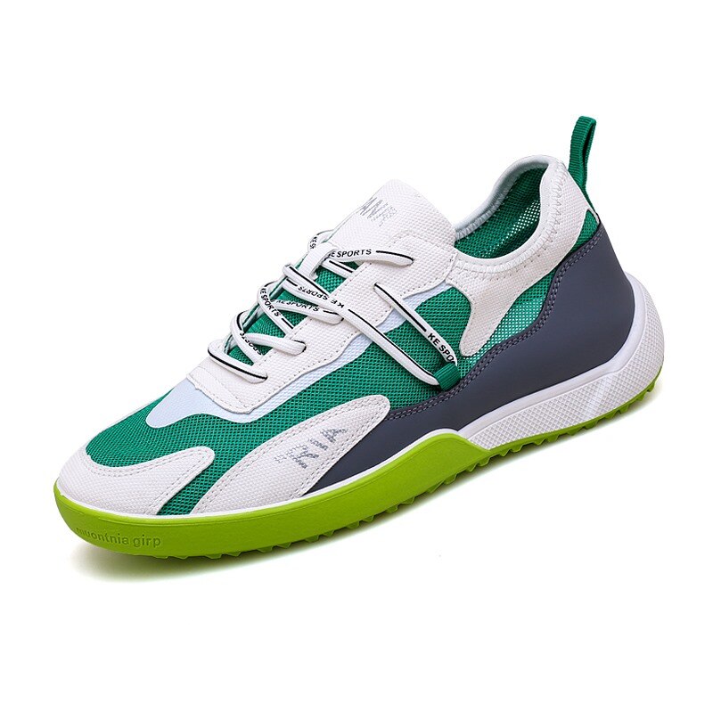 Golf herrskor gummi golfskor för man märke gym sneakers herr grön blå f skor herr storlek 39-44: Grön / 10