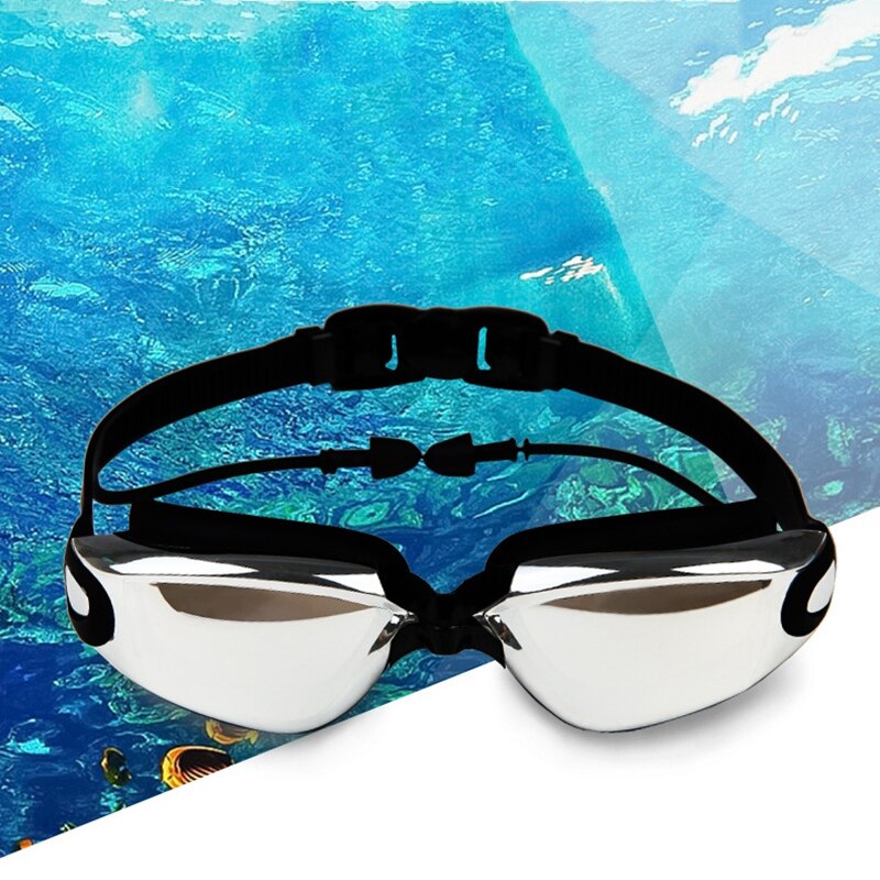 Svømmebriller justerbar vandtæt anti-tåge uv svømmebriller