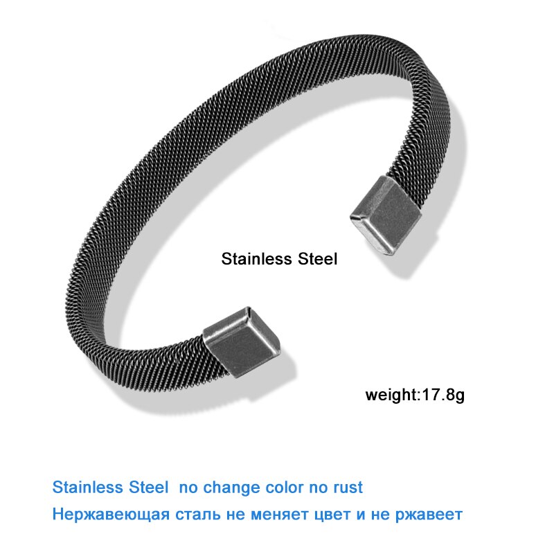 Homens vintage preto bangle cubana cubana pulseiras de punho de aço inoxidável pulseira de mão moda jóias amigos presentes acessórios por atacado