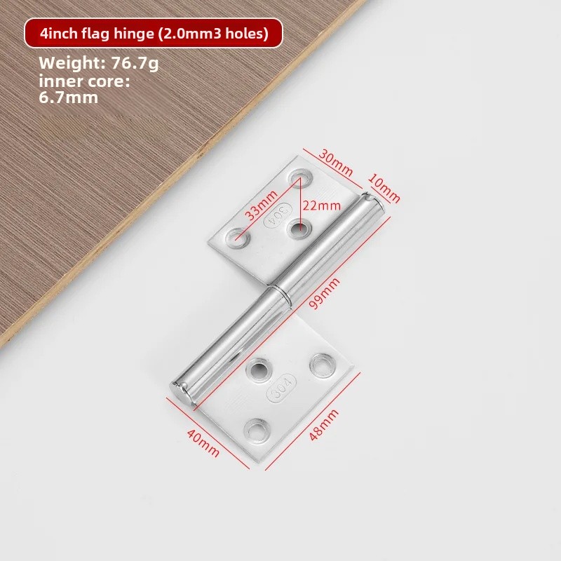 Traditional Flag-Shaped Door Hinges Comprehensive Removable Large Door Hinges Fire Prevention Aluminum Alloy Door Hinges: GRAY