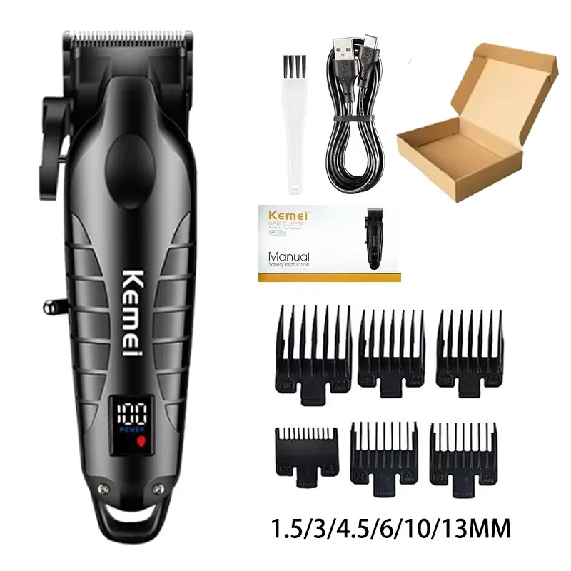 Kemei KM-2290 KM-2293 KM-T95 Cutting Machine Electric Shaver Hair Trimmers With LCD Display Men's Hair Clipper: green