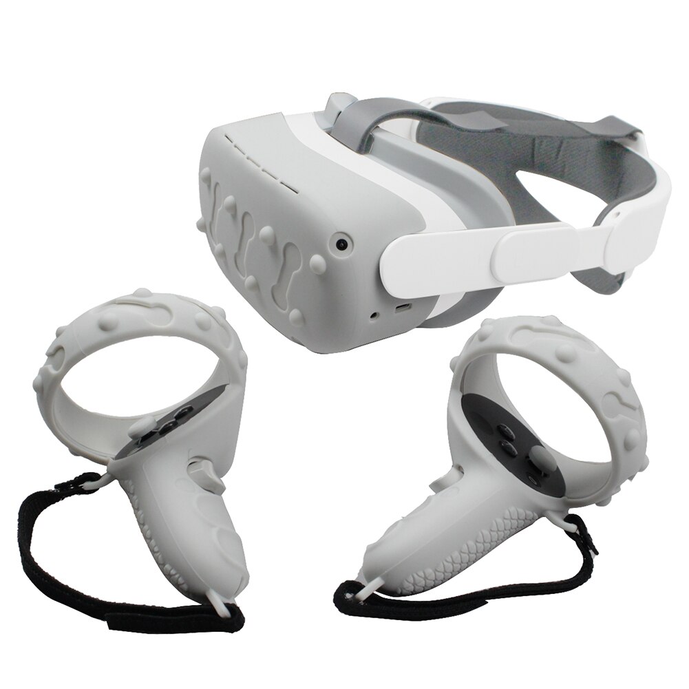 Vr-touch-controller-griffabdeckungen, augenmaske, kameralinsenschutzhülle + knöchelriemen, passend für oculus quest 2 vr zubehör