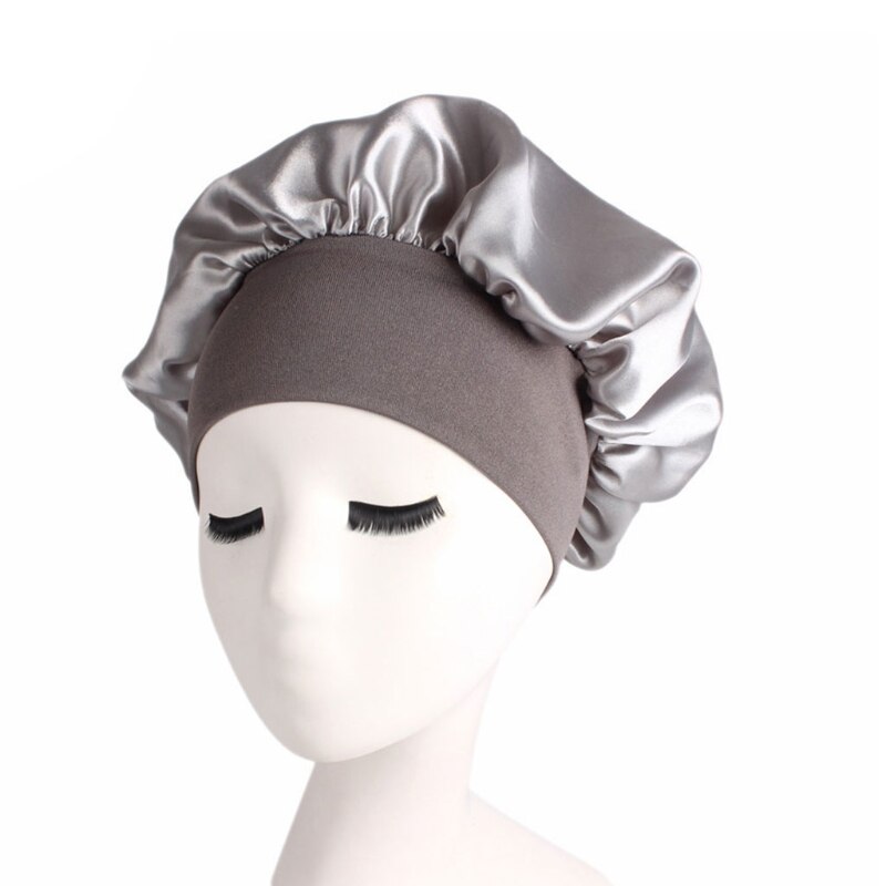 Mujeres Satin Sleep Cap cobertura completa suave gorro de noche para dormir gorra para quimioterapia Cap