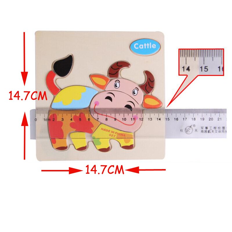 Baby Spielzeug Holz Puzzle Nette Cartoon Tier Intelligenz Kinder Bildungs Gehirn Teaser Kinder Tangram Formen Jigsaw