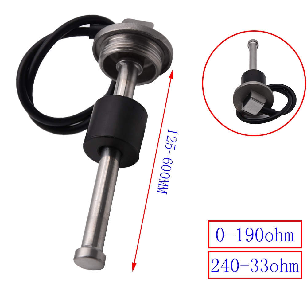 0-190ohm Fuel Level Sensor Oil Liquid Tank Fuel Water Level Sensor for Fuel Gauge 240-33ohm Water Level Sensor 150MM-600MM
