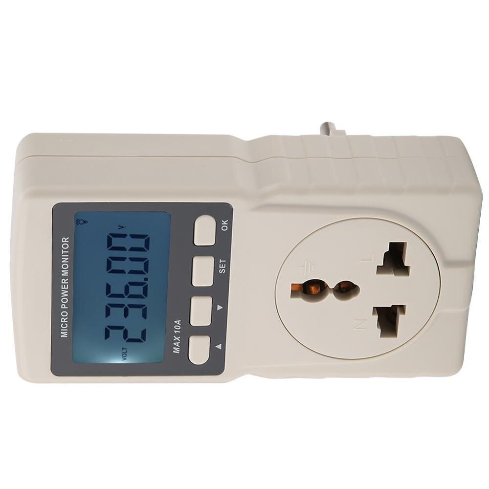 220v digitale lcd mikrostrømmåler analysator monitor måleværktøjer til eu-stik elektriske måleværktøjer
