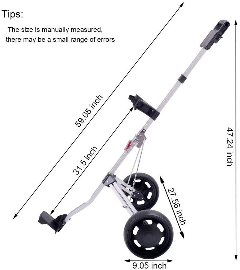 How True 2 Wheel Foldable Golf Push Cart Collapsible Golf Trolley Push Pull Golf Cart