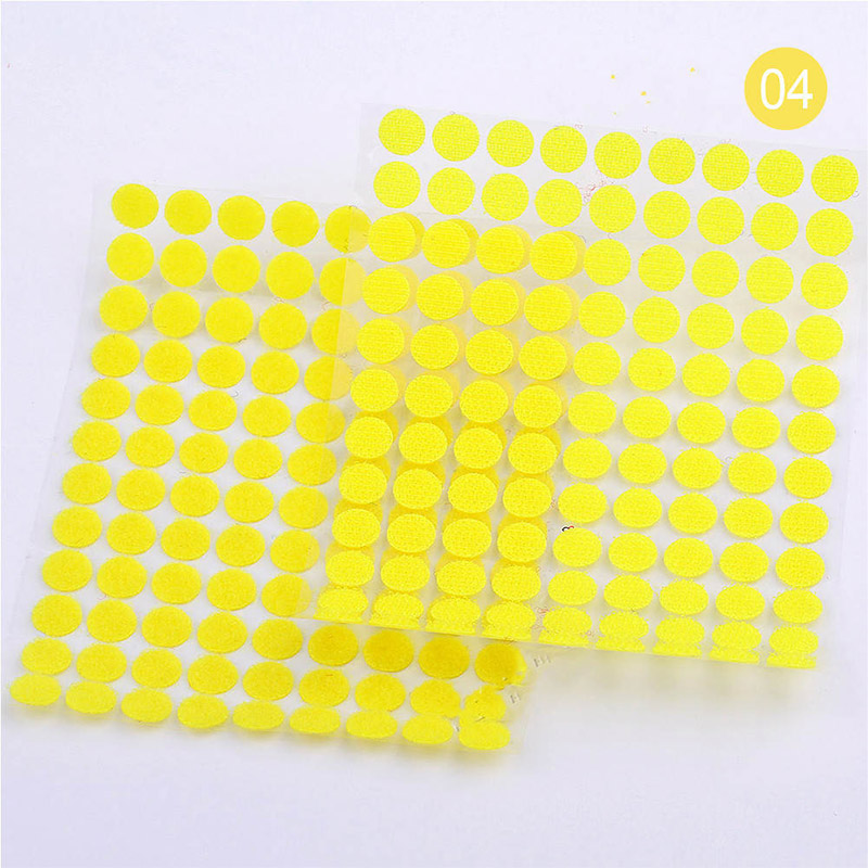 100Paare 10mm Mehrfarbig Verschluss Klebeband Punkte Nylon Klebrige Klettverschlüsse Haken Und Schleife Magie Aufkleber Doppelseitige Runde Selbst -klebstoff: 10mm 100Paare Gelb