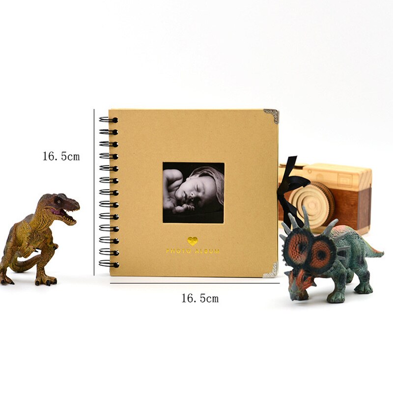 Photo Album DIY Handmade Scrapbook Photo Journal for Baby Family DIY Picture Album Candy Color Photo Album: brown