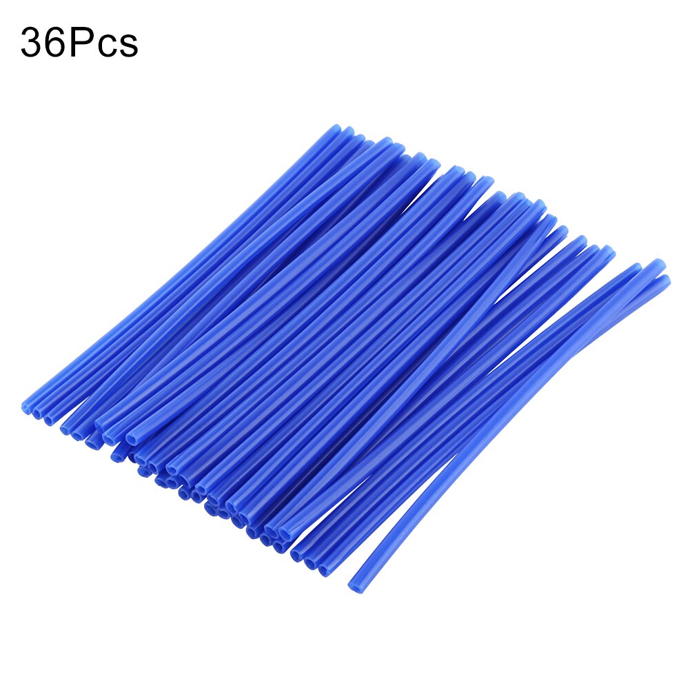 36pcs Front Solid Rear Motorcycle Universal Plastic Durable Protective Tubes Decor Wheel Spoke Wraps: Dark Blue